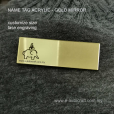 Name Tag NPT Gold Mirror<br>Laser Engraving<br>NTNPT/GM_01